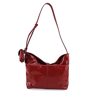 La Marey Red Genuine Leather Crossbody Bag