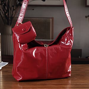 La Marey Red Genuine Leather Crossbody Bag