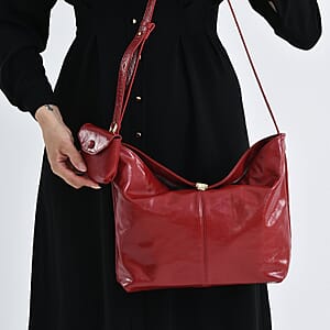 La Marey Red Genuine Leather Crossbody Bag