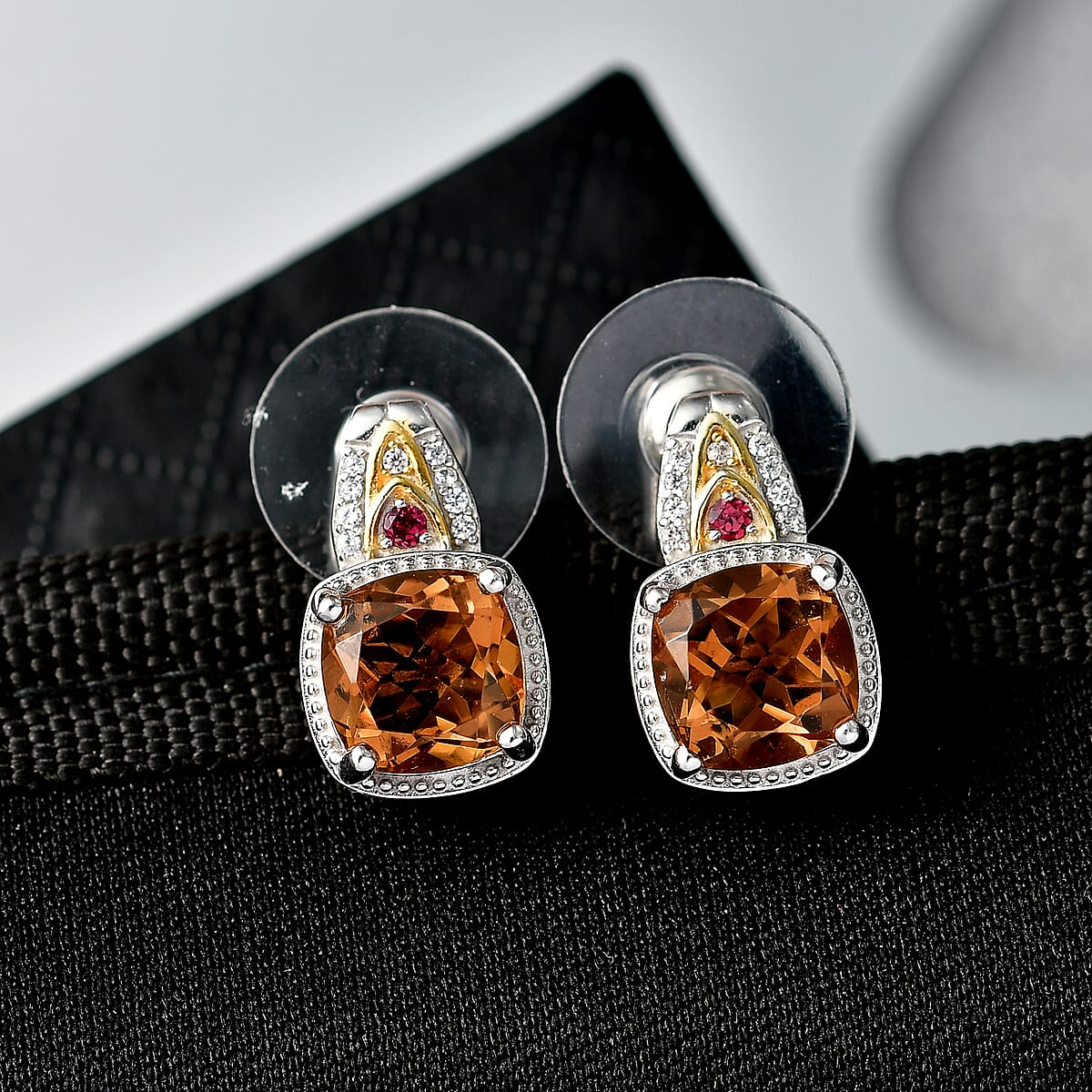 EverTrue Autumn Alexite and Multi Gemstone 4.60 ctw Wings of Fire Earrings in 18K YG Plated and Platinum Bond image number 1