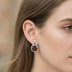 EverTrue Autumn Alexite and Multi Gemstone 4.60 ctw Wings of Fire Earrings in 18K YG Plated and Platinum Bond