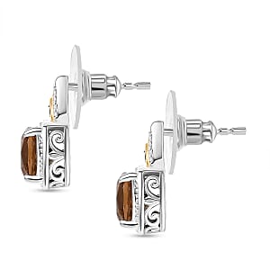 EverTrue Autumn Alexite and Multi Gemstone 4.60 ctw Wings of Fire Earrings in 18K YG Plated and Platinum Bond