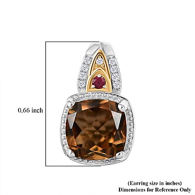 EverTrue Autumn Alexite and Multi Gemstone 4.60 ctw Wings of Fire Earrings in 18K YG Plated and Platinum Bond