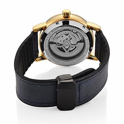 EON 1962 Automatic Mechanical Movement Blue Dial Watch in Goldtone