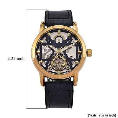 EON 1962 Automatic Mechanical Movement Blue Dial Watch in Goldtone