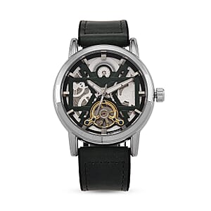 EON 1962 Automatic Mechanical Movement Green Dial Watch in Silvertone