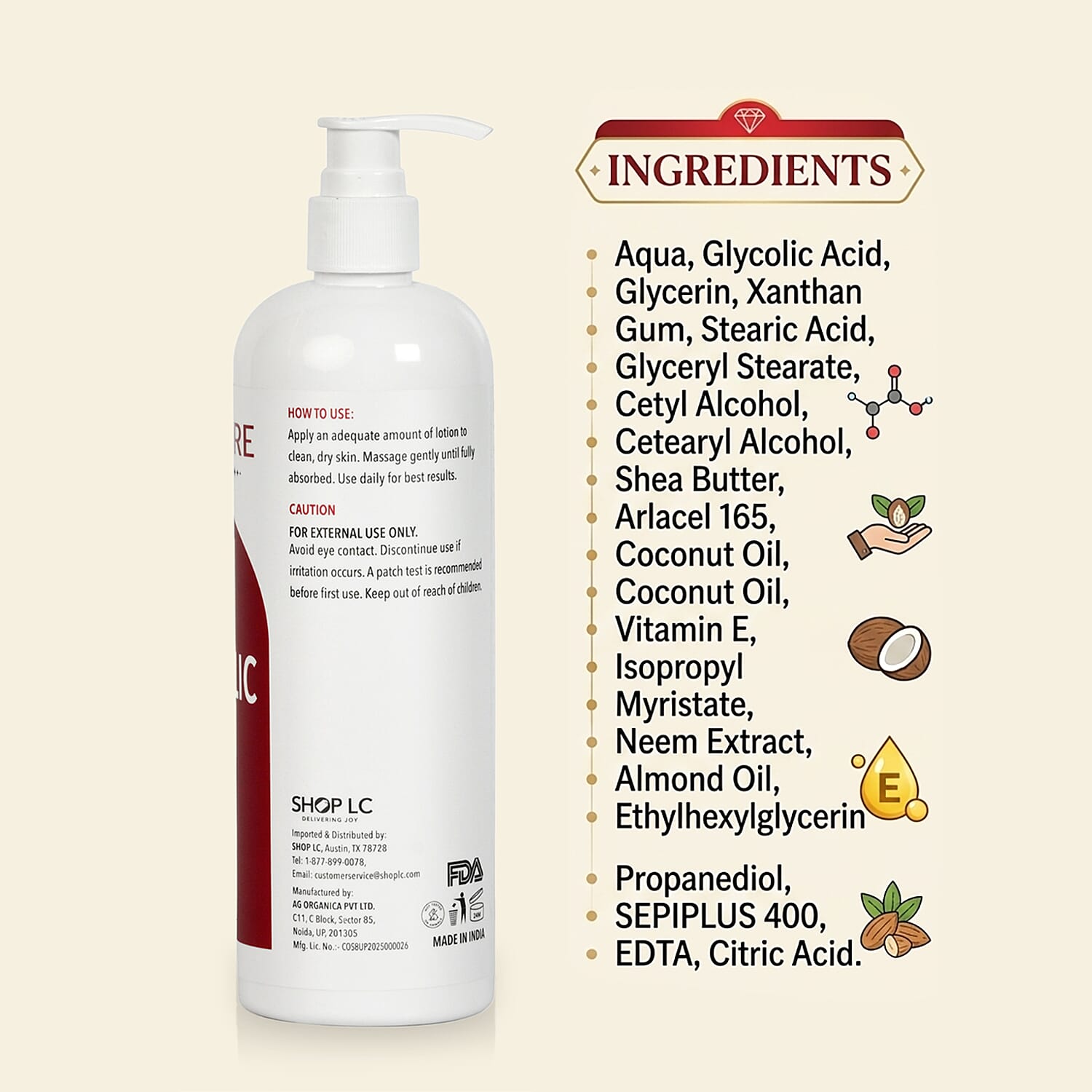 Marigold & Lotus 12% Glycolic Acid Skin Renewal Body Lotion