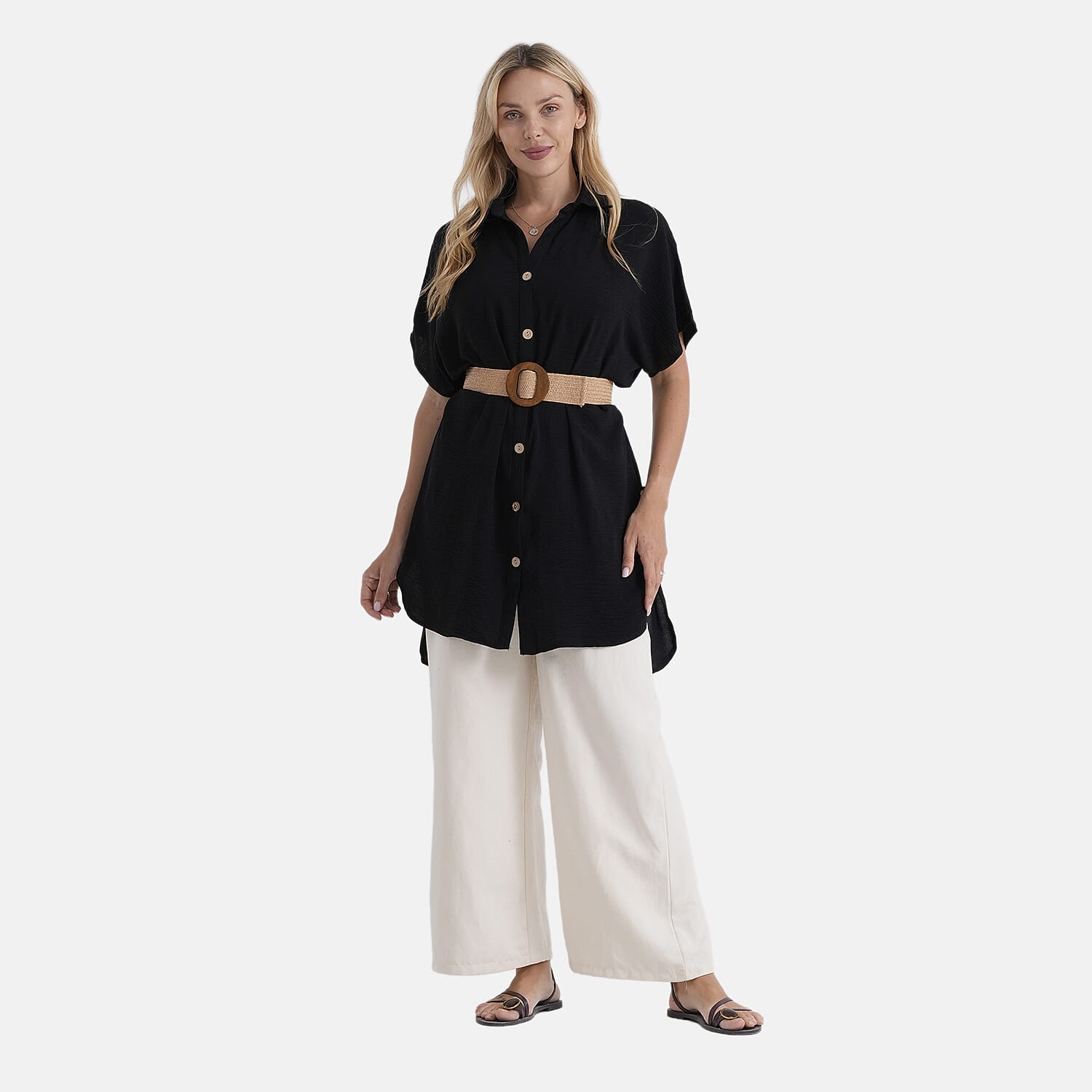 La Marey Black Woven Tunic - One Size Fits Most