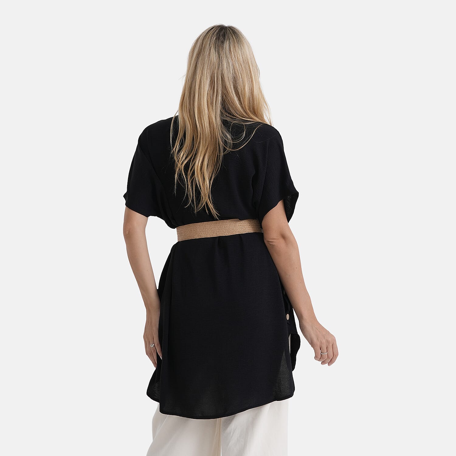 La Marey Black Woven Tunic - One Size Fits Most