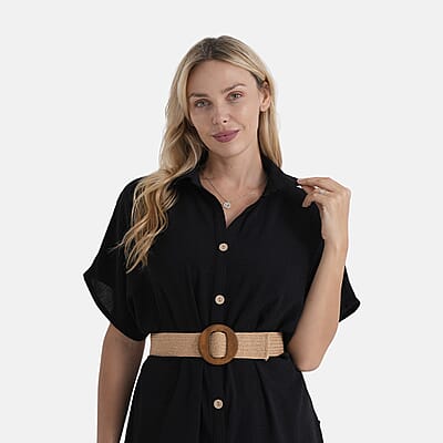 La Marey Black Woven Tunic - One Size Fits Most
