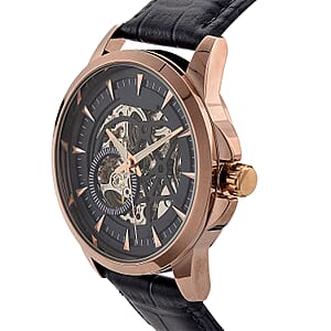 GENOA Automatic Mechanical Movement Watch with Blue Leather Strap