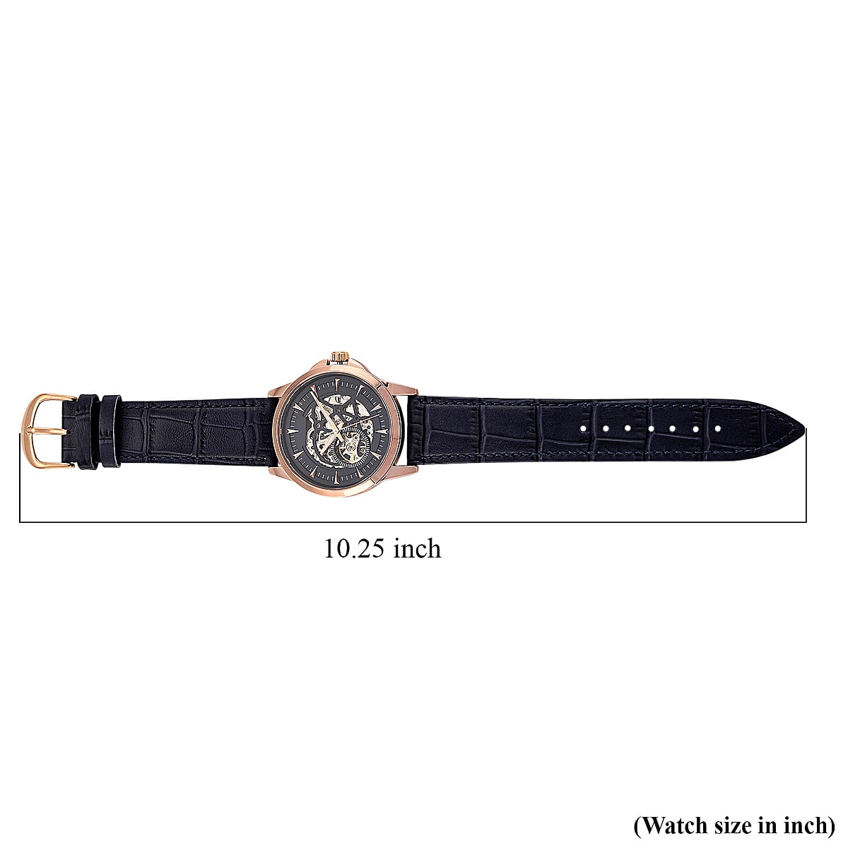 GENOA Automatic Mechanical Movement Watch with Blue Leather Strap image number 7