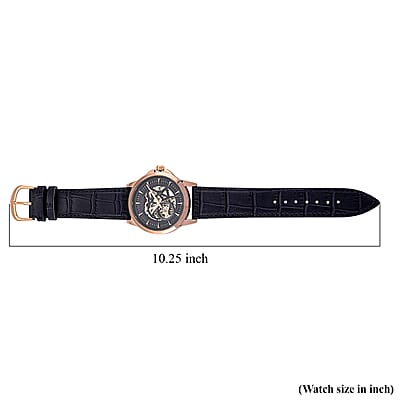 Shawn's Special Pick GENOA Automatic Mechanical Movement Watch with Blue Leather Strap