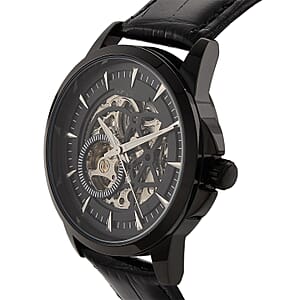 Shawn's Special Pick GENOA Automatic Mechanical Movement Watch with Black Leather Strap