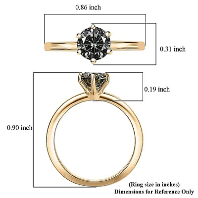 Luxuriant Lab Grown Green Diamond SI 1.00 ctw Timeless Promise Ring in 10K Yellow Gold (Size 10.0)