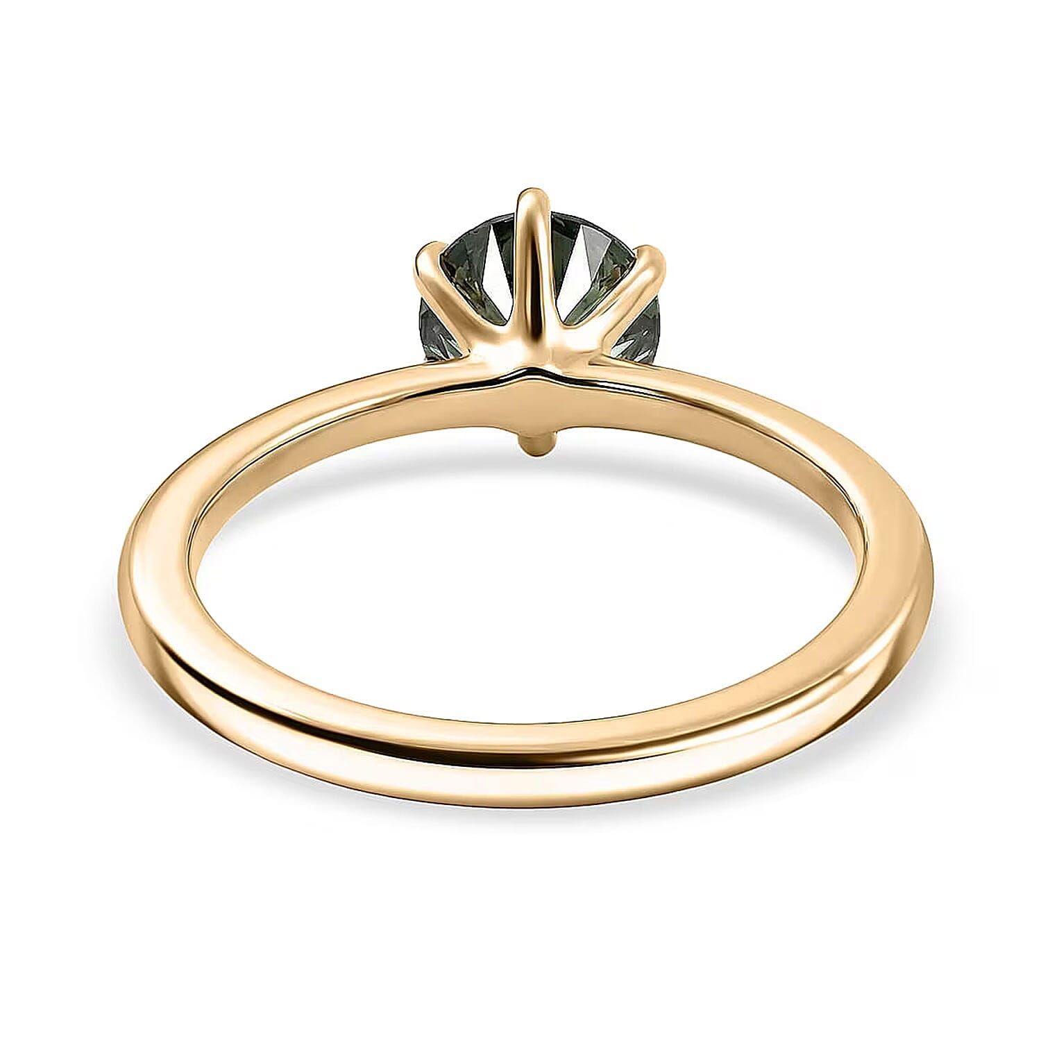 Luxuriant Lab Grown Green Diamond SI 1.00 ctw Timeless Promise Ring in 10K Yellow Gold (Size 10.0)