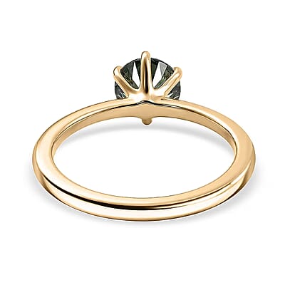 Luxuriant Lab Grown Green Diamond SI 1.00 ctw Timeless Promise Ring in 10K Yellow Gold (Size 10.0)