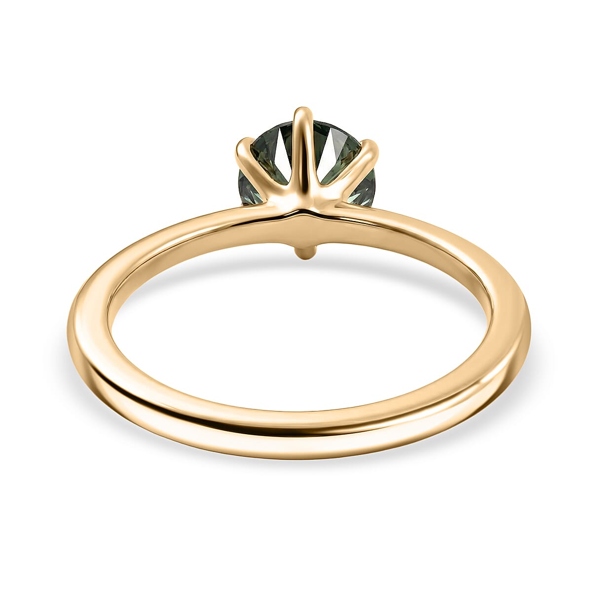 10K Yellow Gold Luxuriant Lab Grown Green Diamond (IR) (SI) Timeless Promise Ring (Size 6.0) 1.00 ctw image number 4