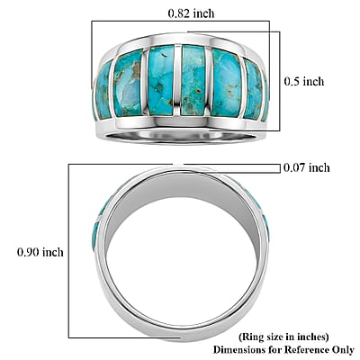 Santa Fe Style Kingman Turquoise  8.00 ctw Ring in Sterling Silver (Size 10.0)