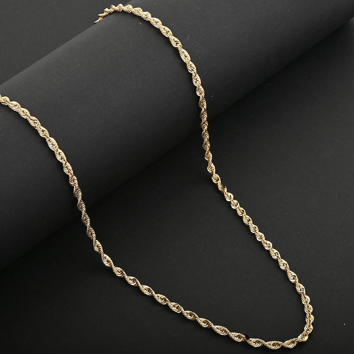 10K Yellow Gold Hollow Rope Chain Necklace (24 Inches)3.80 Grams  image number 1