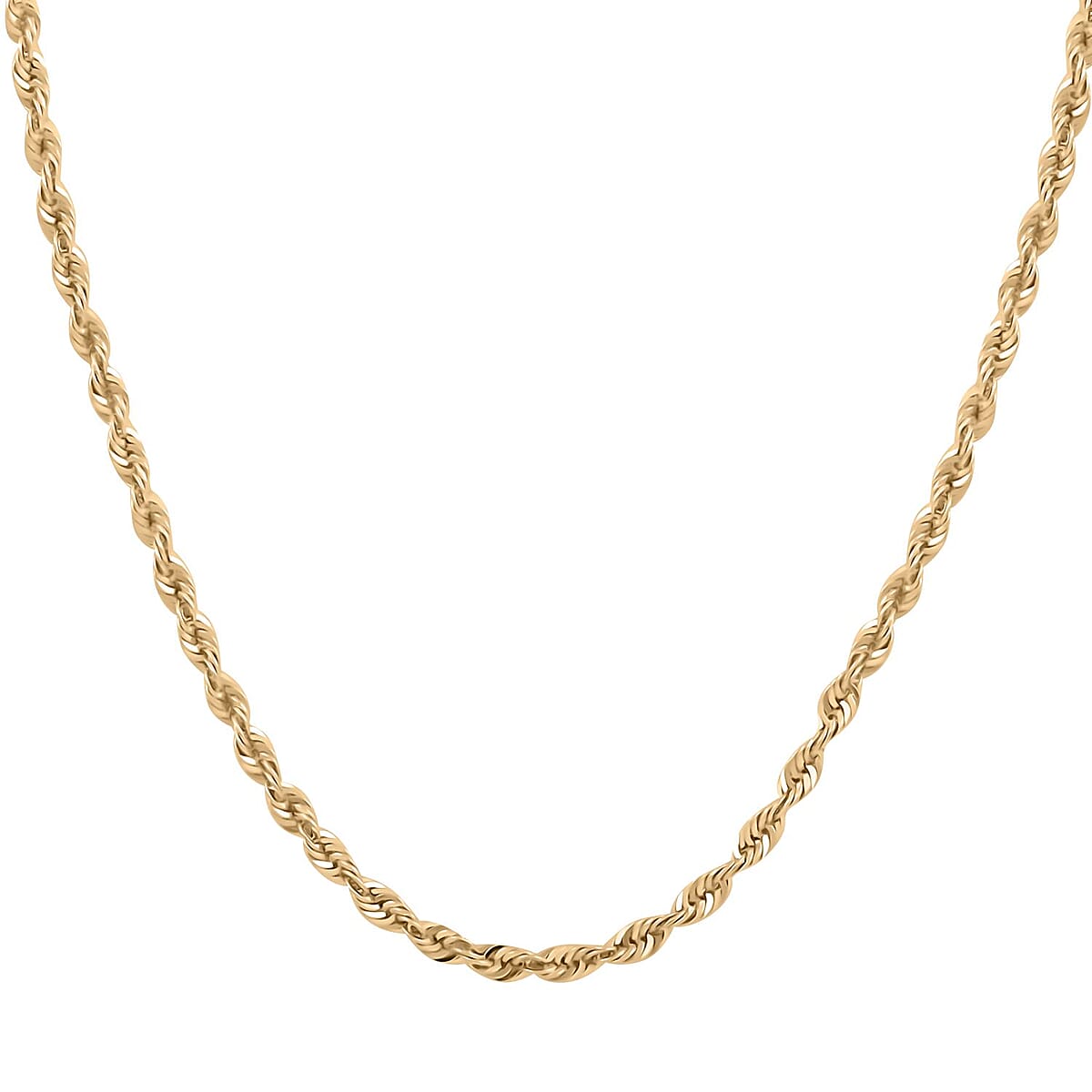 10K Yellow Gold Hollow Rope Chain Necklace (26 Inches)4.00 Grams  image number 2