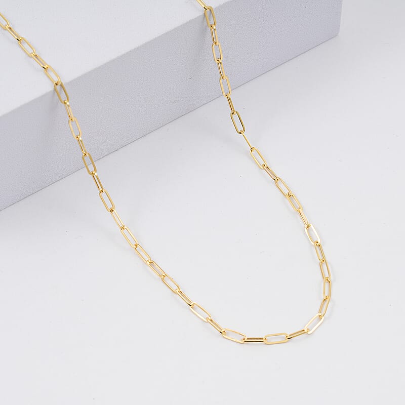 14K Yellow Gold 2.5mm Paperclip Necklace (24 Inches)(2.7g)