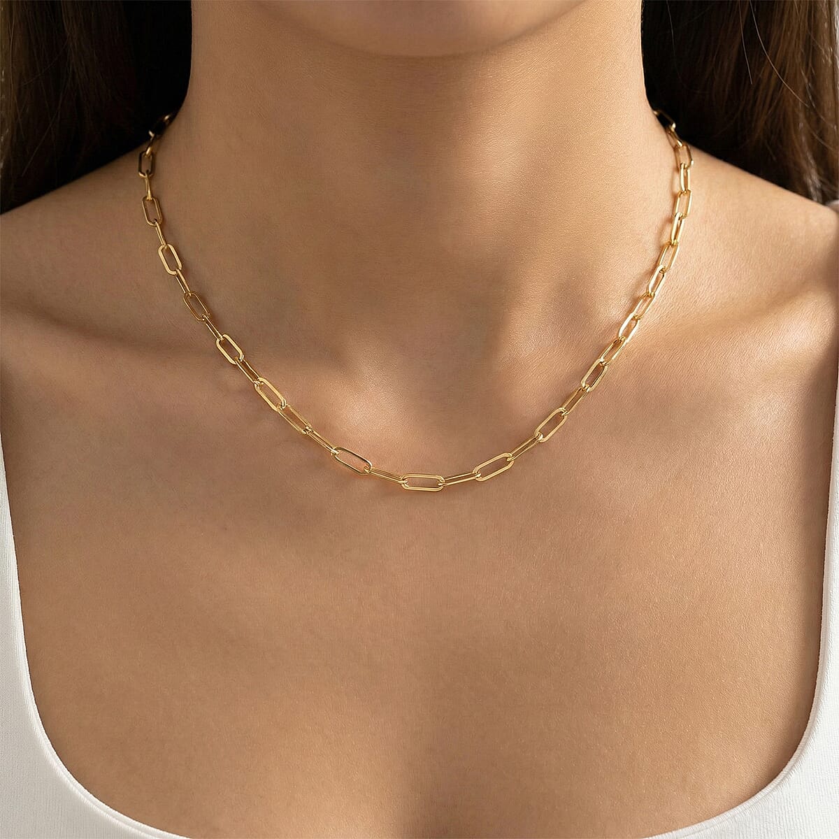 14K Yellow Gold 2.5mm Paperclip Necklace (24 Inches)(2.7g) image number 2