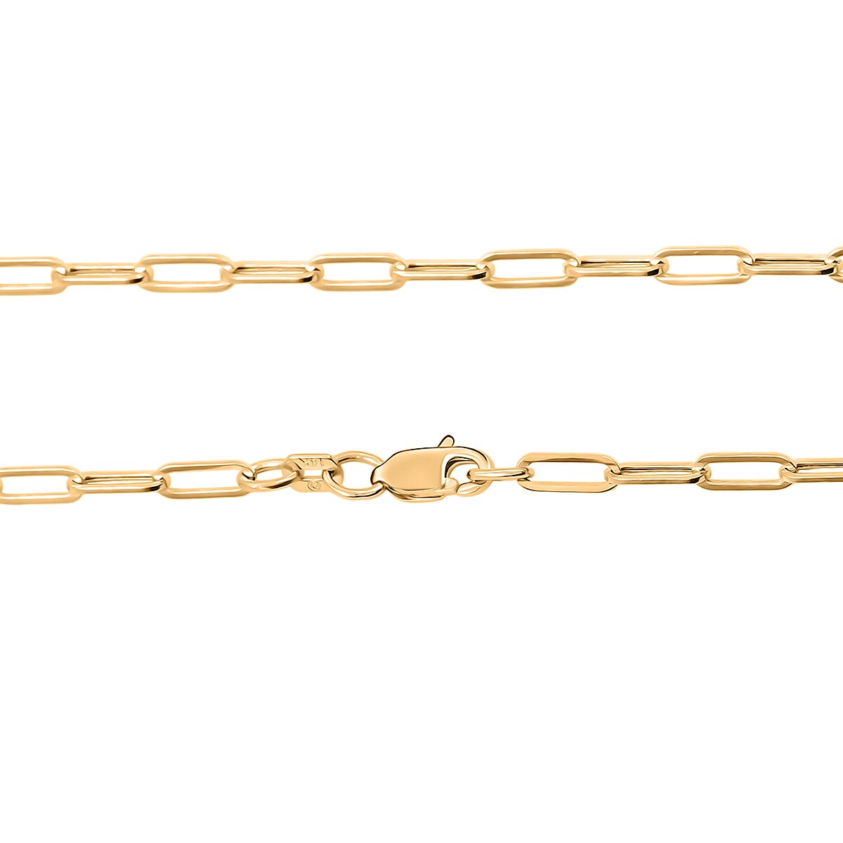 14K Yellow Gold 2.5mm Paperclip Necklace (22 Inches)(2.6g) image number 3