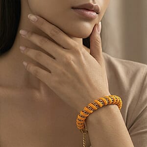 Golden Color Cord Bracelet in ION Plated YG Stainless Steel (8-10In)
