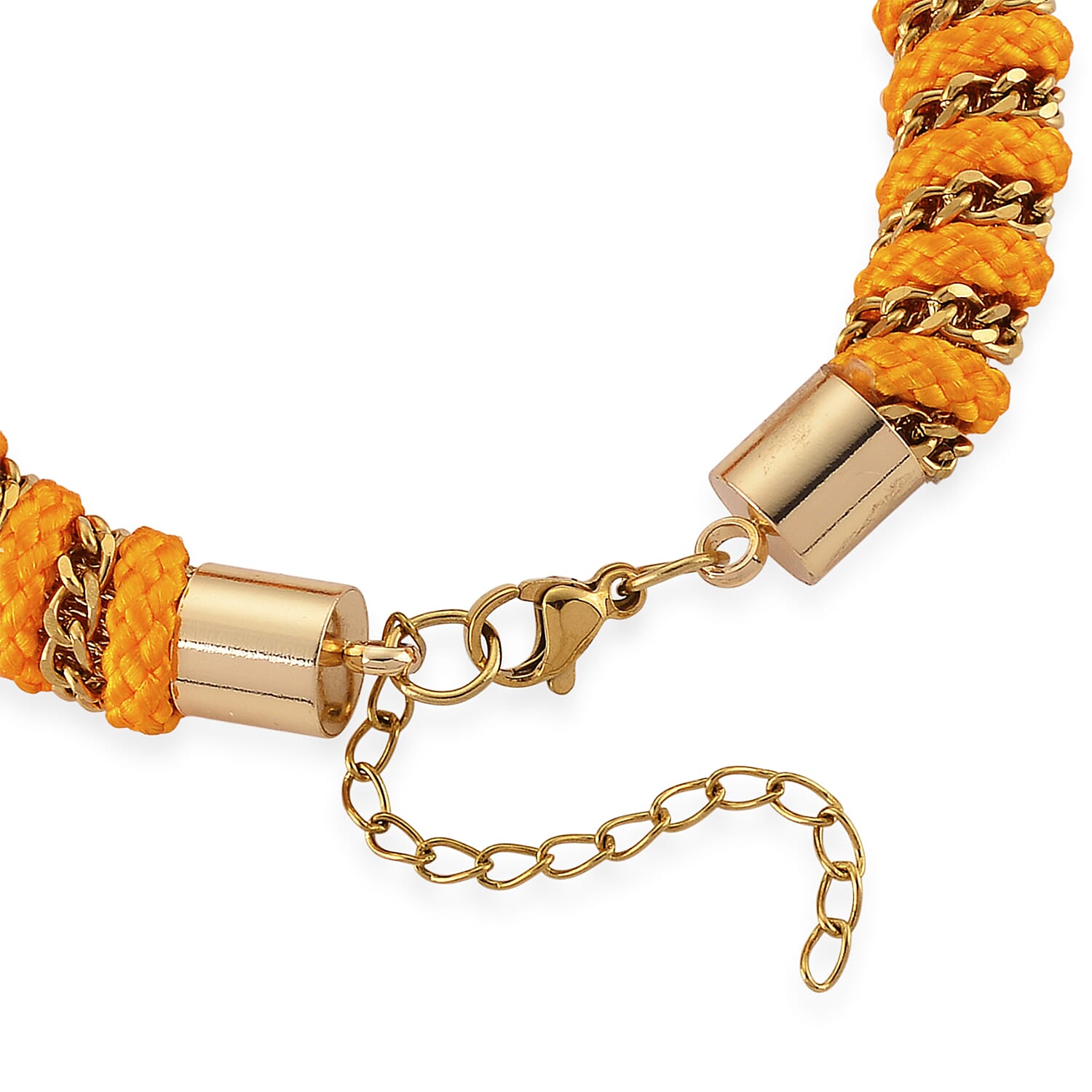Golden Color Cord Bracelet in ION Plated YG Stainless Steel (8-10In)