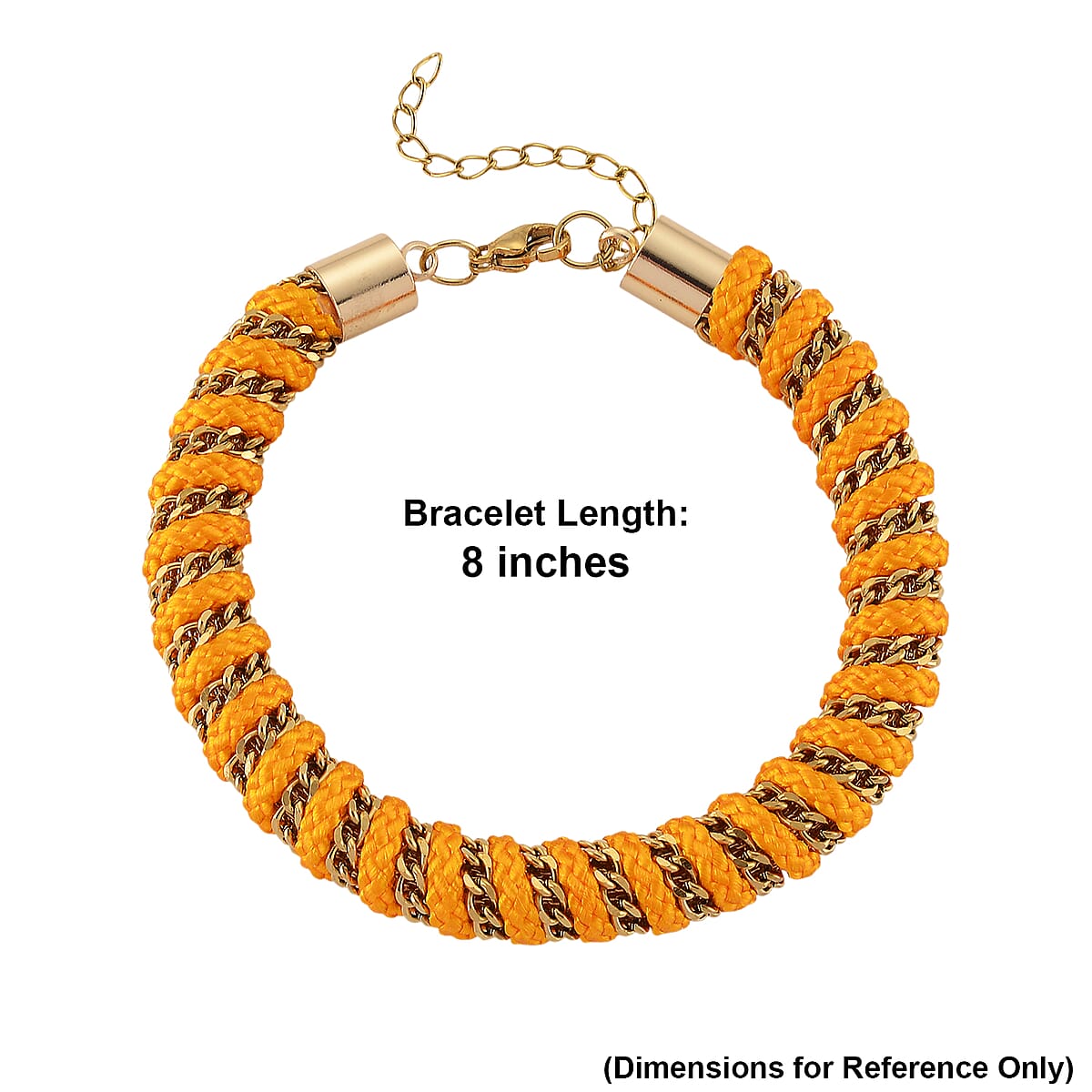 Golden Color Cord Bracelet in ION Plated YG Stainless Steel (8-10In) image number 5