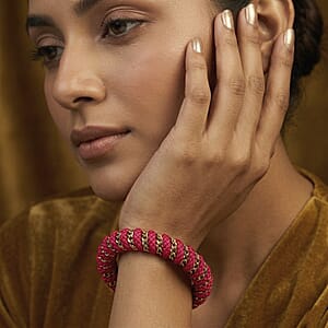 Pink Color Cord Bracelet in ION Plated YG Stainless Steel (8-10In)