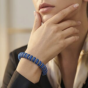 Blue Color Cord Bracelet in Stainless Steel (8-10In)