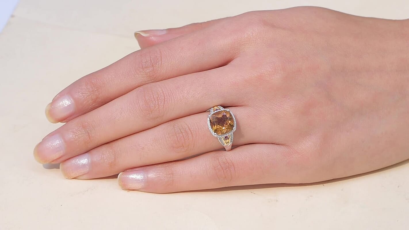 EverTrue Autumn Alexite, Multi Gemstone Ring in 18K YG Plated and Platinum Bond (Size 10.0) 4.40 ctw