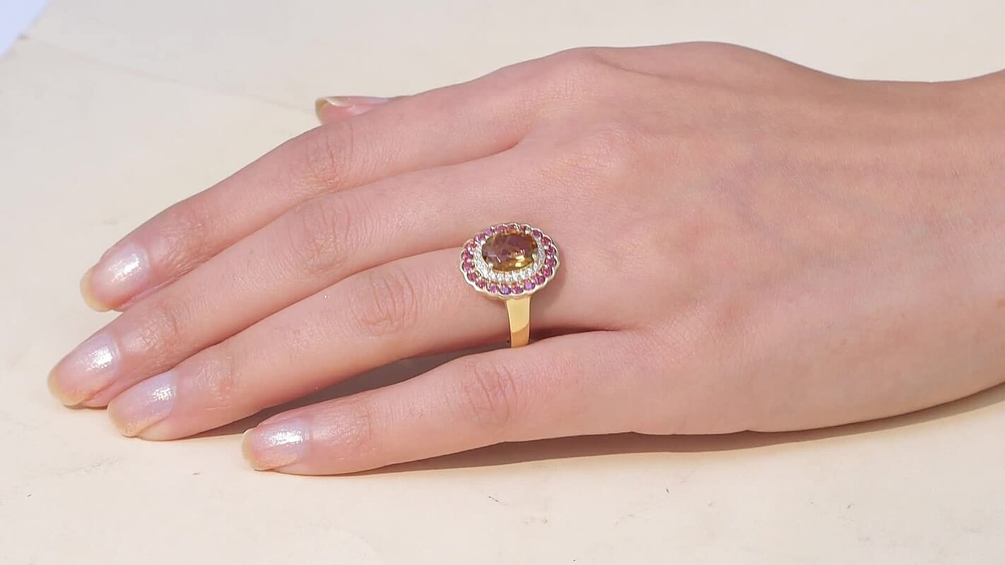 EverTrue Autumn Alexite, Multi Gemstone Ring in 18K YG Plated (Size 10.0) 3.80 ctw