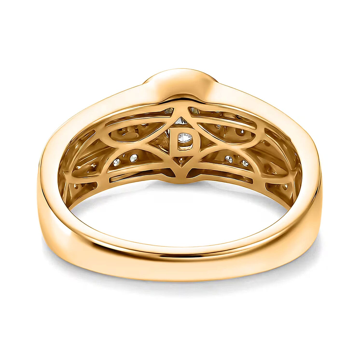 D'Joy Premium Tanzanian Mint Garnet and Moissanite 1.20 ctw Men's Ring in 18K Vermeil Yellow Gold Over Sterling Silver (Size 10.0)