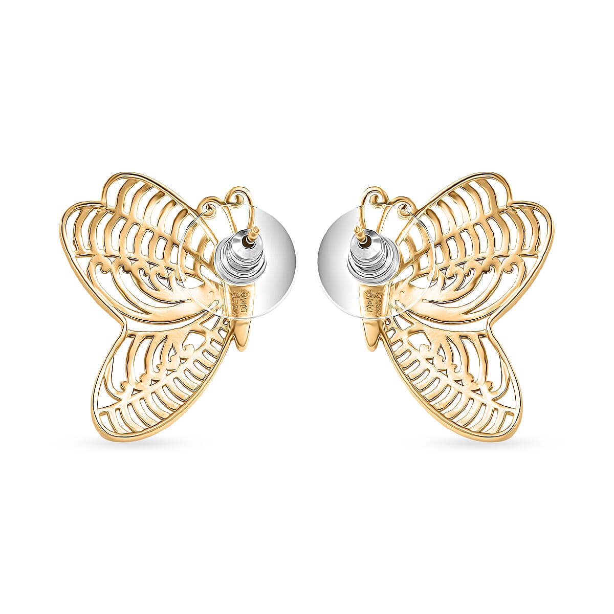 D'Joy Passport to Turkey Butterfly Earrings in 18K Vermeil Yellow Gold Over Sterling Silver