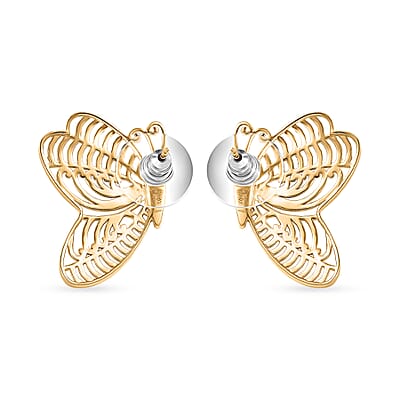 D'Joy Passport to Turkey Butterfly Earrings in 18K Vermeil Yellow Gold Over Sterling Silver