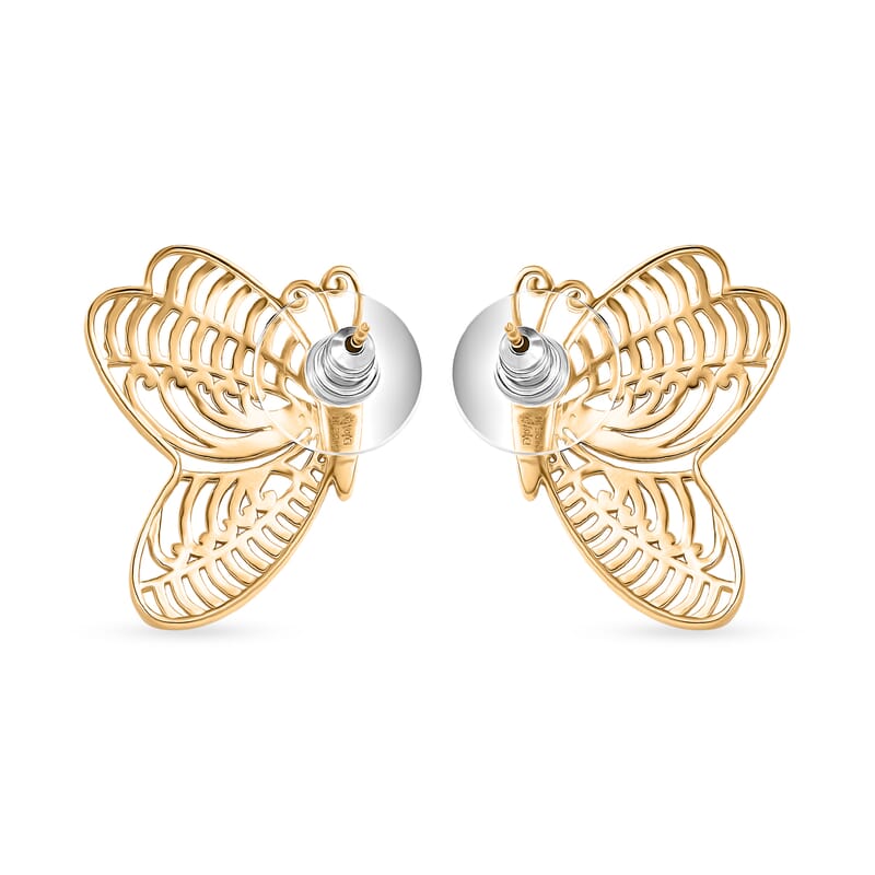 D'Joy Passport to Turkey Butterfly Earrings in 18K Vermeil Yellow Gold Over Sterling Silver