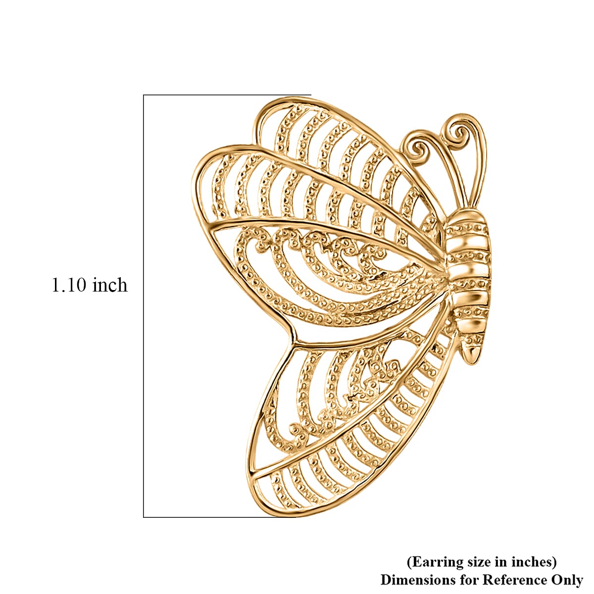 D'Joy Passport to Turkey Butterfly Earrings in 18K Vermeil Yellow Gold Over Sterling Silver