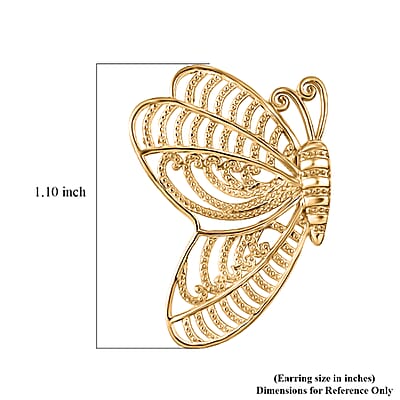 D'Joy Passport to Turkey Butterfly Earrings in 18K Vermeil Yellow Gold Over Sterling Silver
