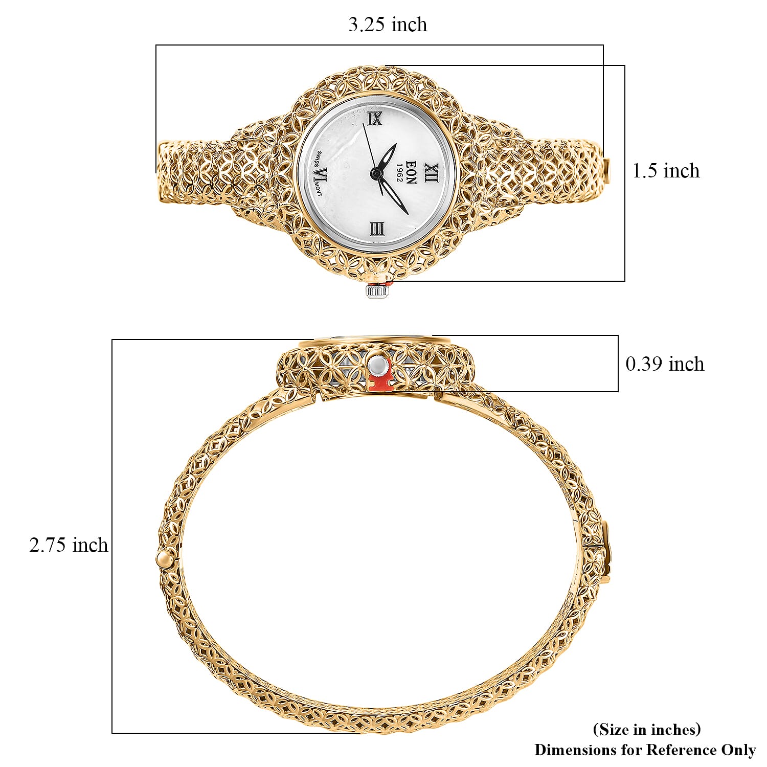 EverTrue Bangle Bracelet in 18K YG Plated (7.25 In)