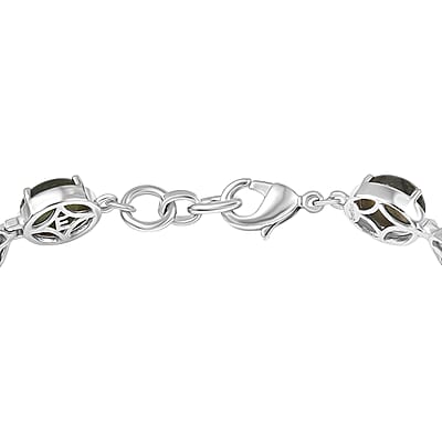 EverTrue Malagasy Labradorite 19.15 ctw Aurora Blossom Bracelet in Platinum Bond (7.25 In)