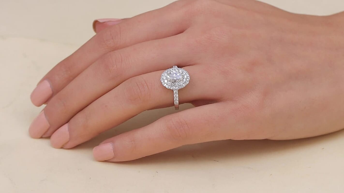 Luxuriant Lab Grown Diamond (G-H, SI) Ring in Rhodium Over Sterling Silver (Size 7.0) 1.60 ctw