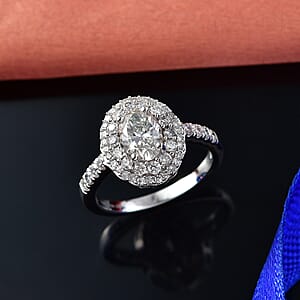 Luxuriant Lab Grown Diamond G-H SI 1.80 ctw Radiant Sunburst Ring in Rhodium Over Sterling Silver (Size 8.0)