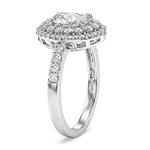 Luxuriant Lab Grown Diamond G-H SI 1.80 ctw Radiant Sunburst Ring in Rhodium Over Sterling Silver (Size 8.0)