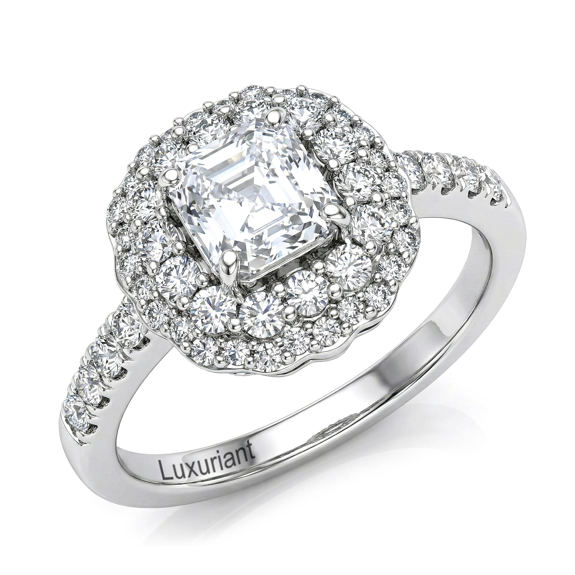 Luxuriant Lab Grown Diamond (G-H, SI) Ring in Rhodium Over Sterling Silver (Size 7.0) 1.60 ctw