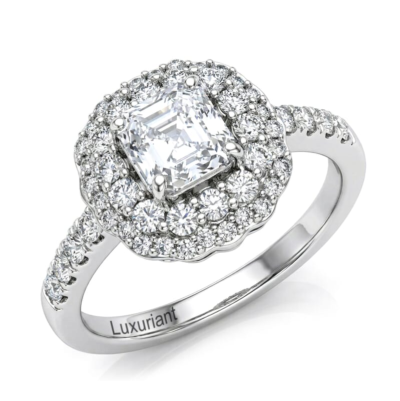 Luxuriant Lab Grown Diamond G-H SI 1.85 ctw Radiant Sunburst Ring in Rhodium Over Sterling Silver (Size 6.0)