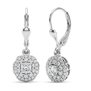 Luxuriant Lab Grown Diamond G-H SI 1.10 ctw Earrings in Rhodium Over Sterling Silver
