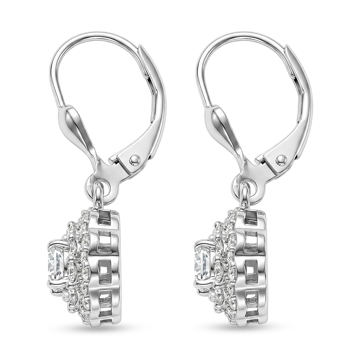 Luxuriant Lab Grown Diamond G-H SI 1.10 ctw Earrings in Rhodium Over Sterling Silver image number 3